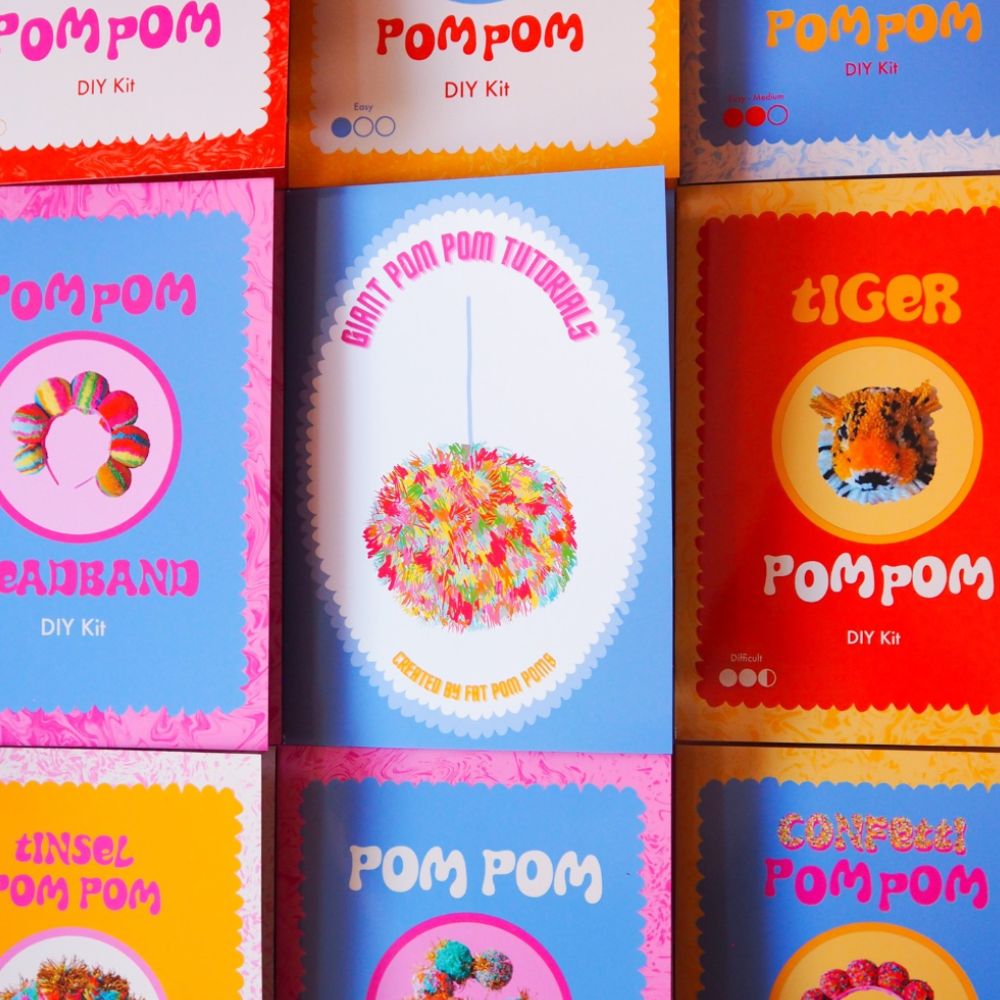 A series of brightly coloured branded posters 
