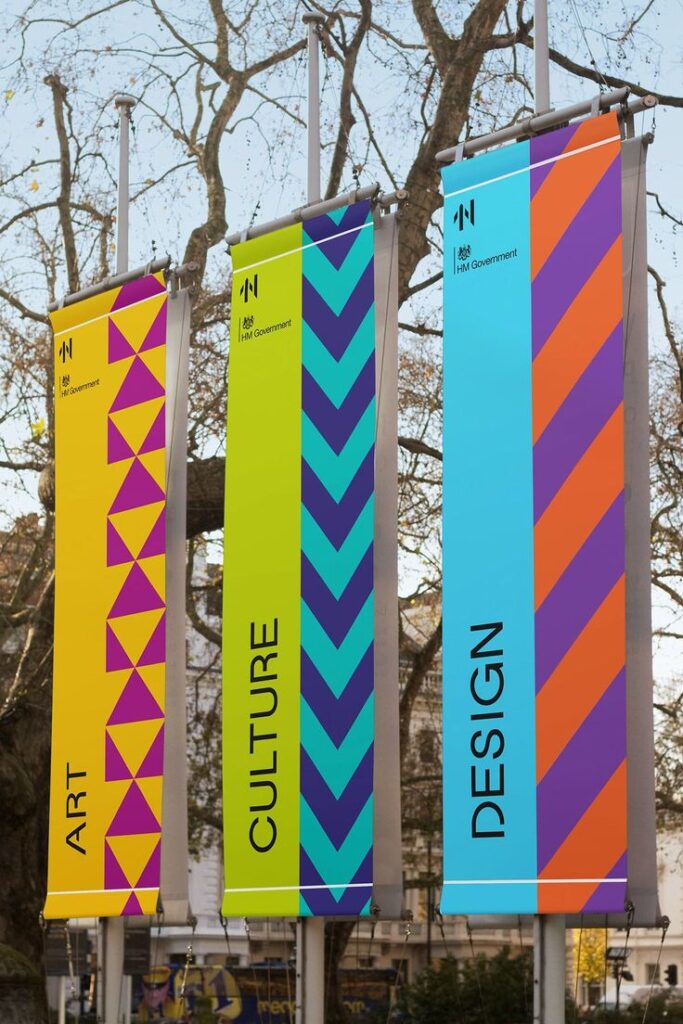 Bright and bold custom education flags