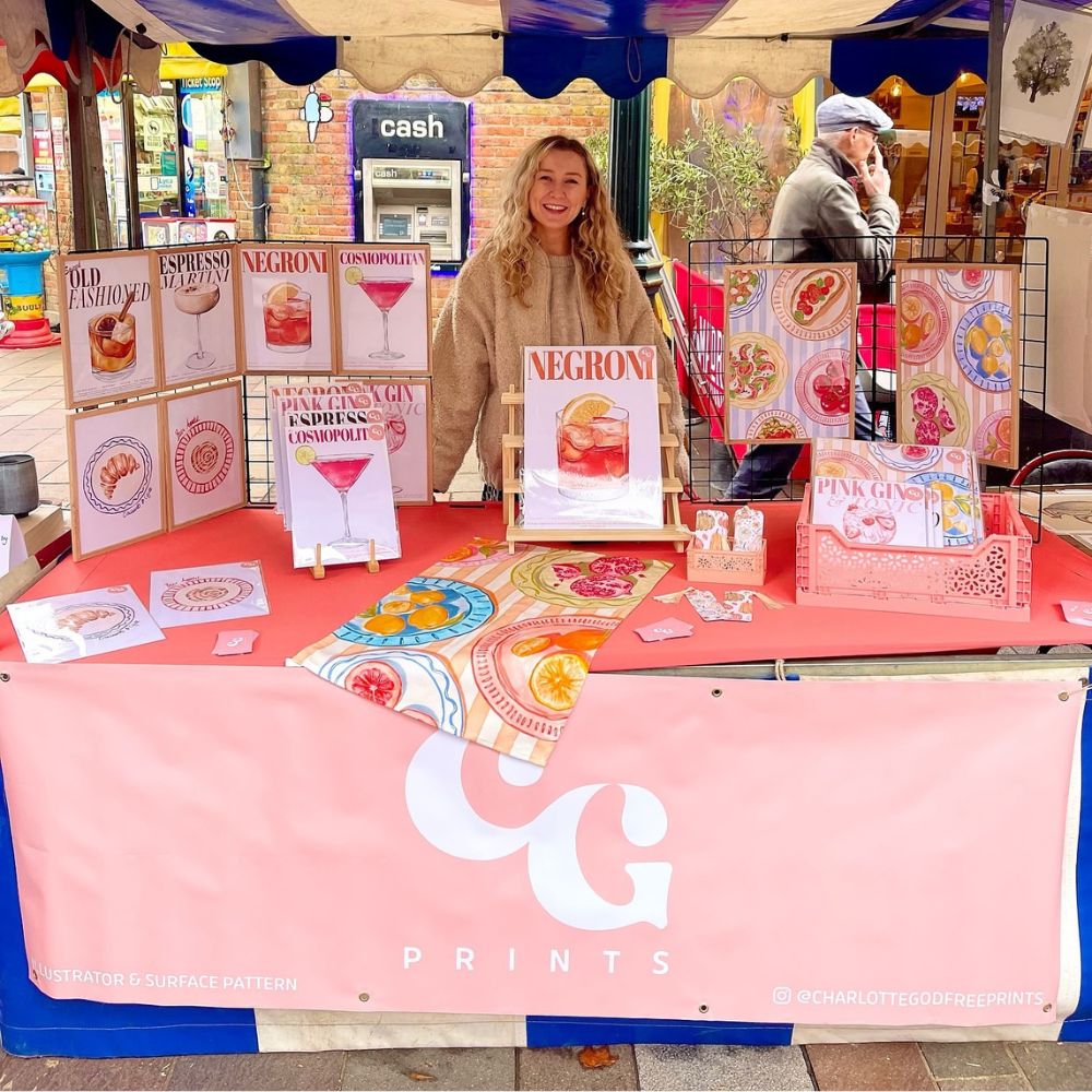A customers photo showing their branded stand barrier