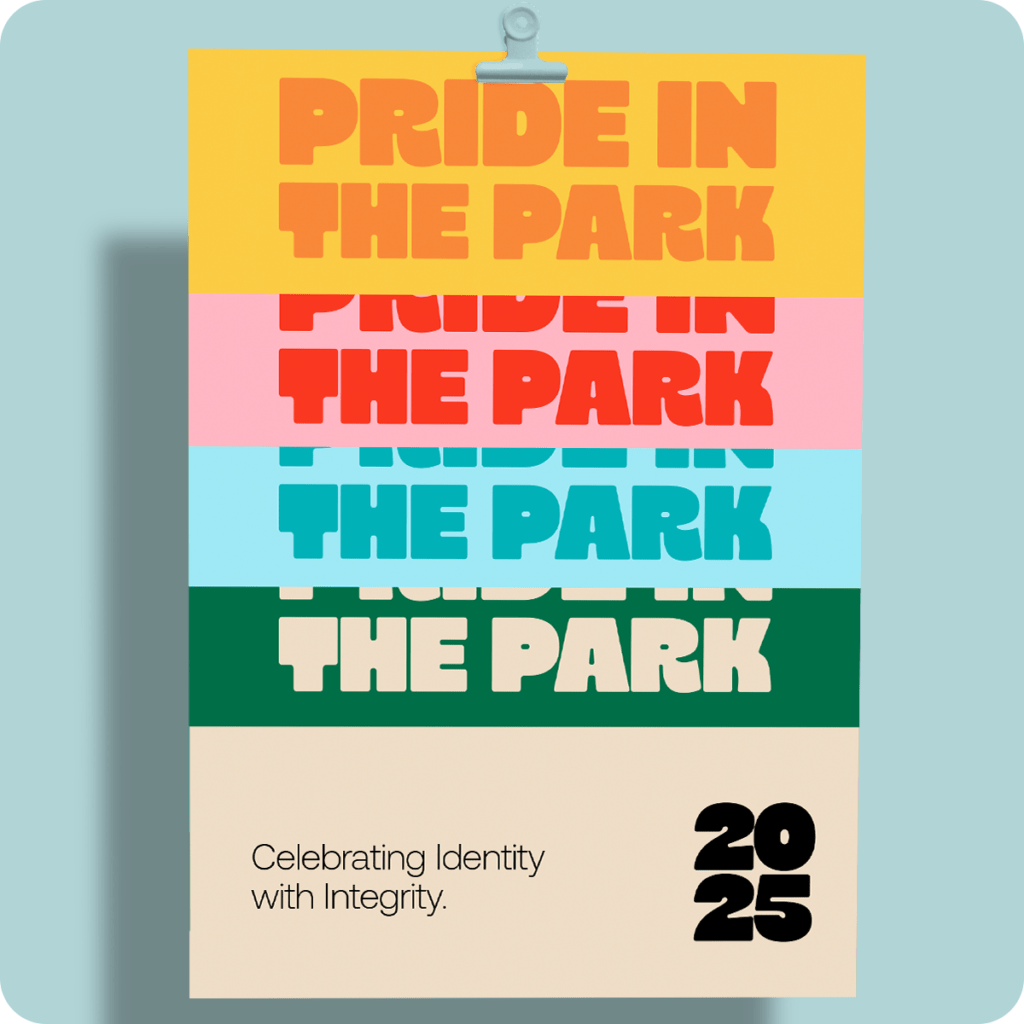 A outdoor poster for pride in the park 