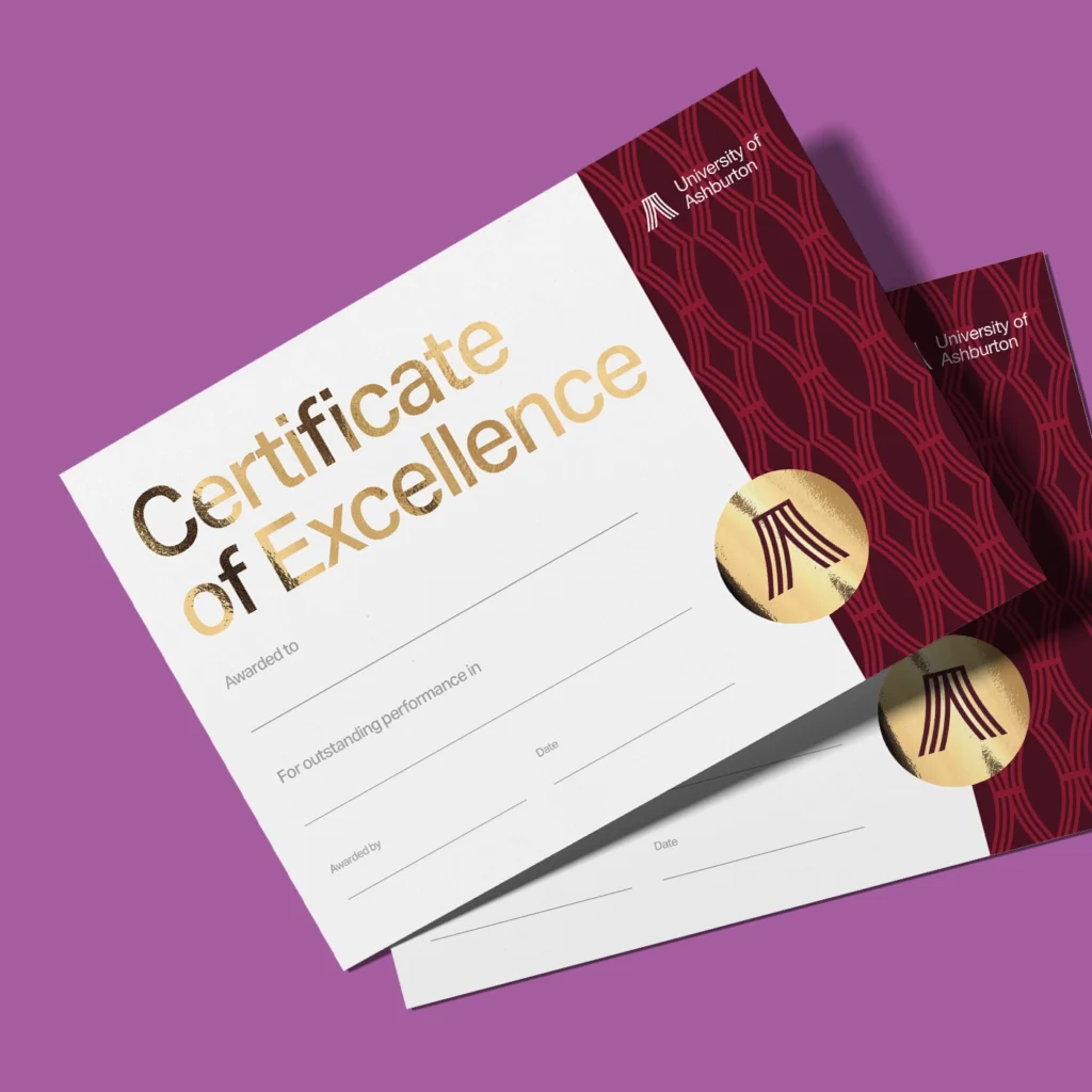 School certificate of excellence