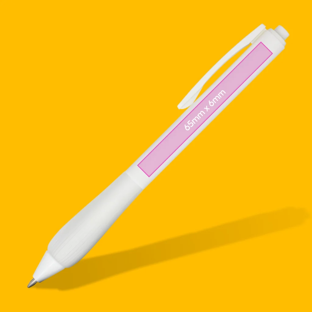 Dimensions of edit pen print area shown on pen 