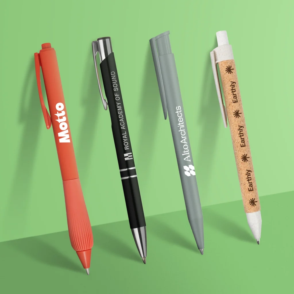 4 ranges of branded pens 